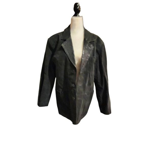 Vintage Black Suede Blazer Medium 90s RR - Picture 3 of 9